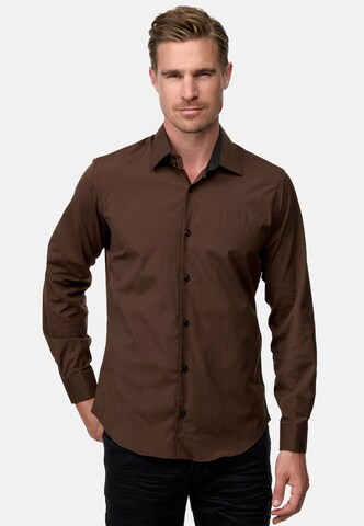 Rusty Neal Regular fit Button Up Shirt in Brown: front