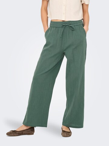 Wide Leg Pantalon 'ONLTizana' ONLY en vert : devant