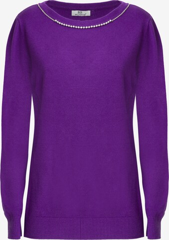 Influencer Пуловер в лилав: отпред