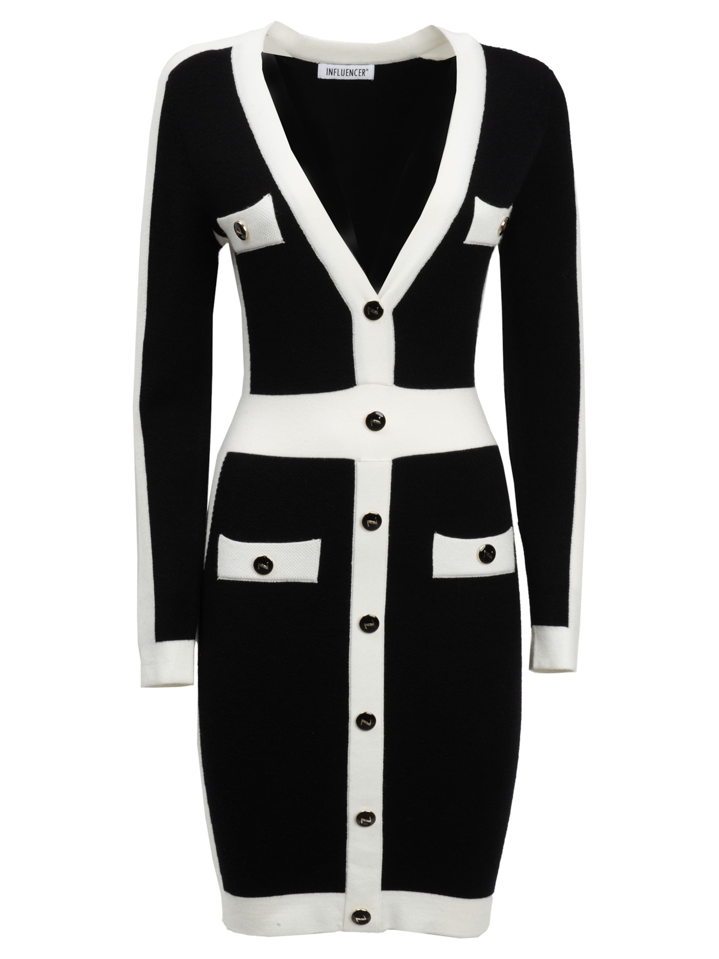 Influencer Трикотажное платье в Черный: спереди