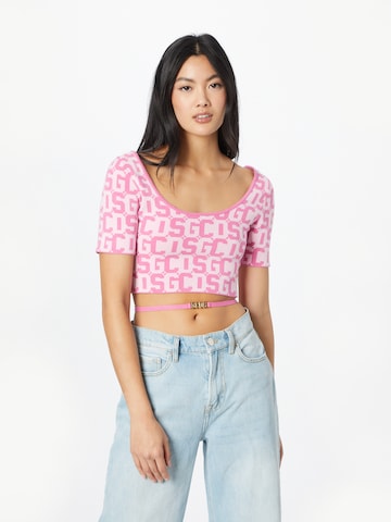 GCDS T-shirt i rosa: framsida