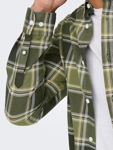 Only & Sons Regular fit Overhemd 'ALVARO' in Groen