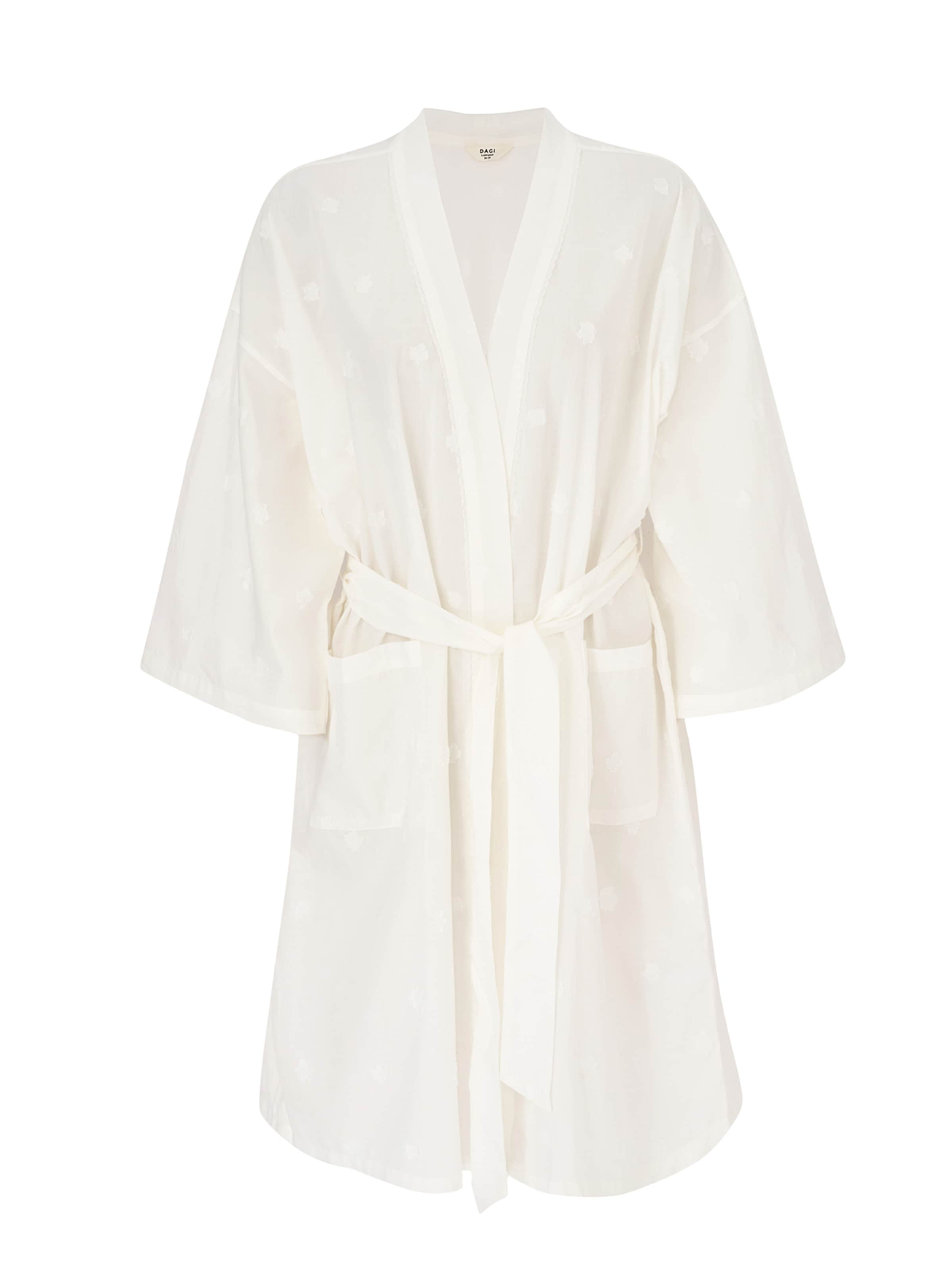 Robe de chambre Dagi en blanc : devant