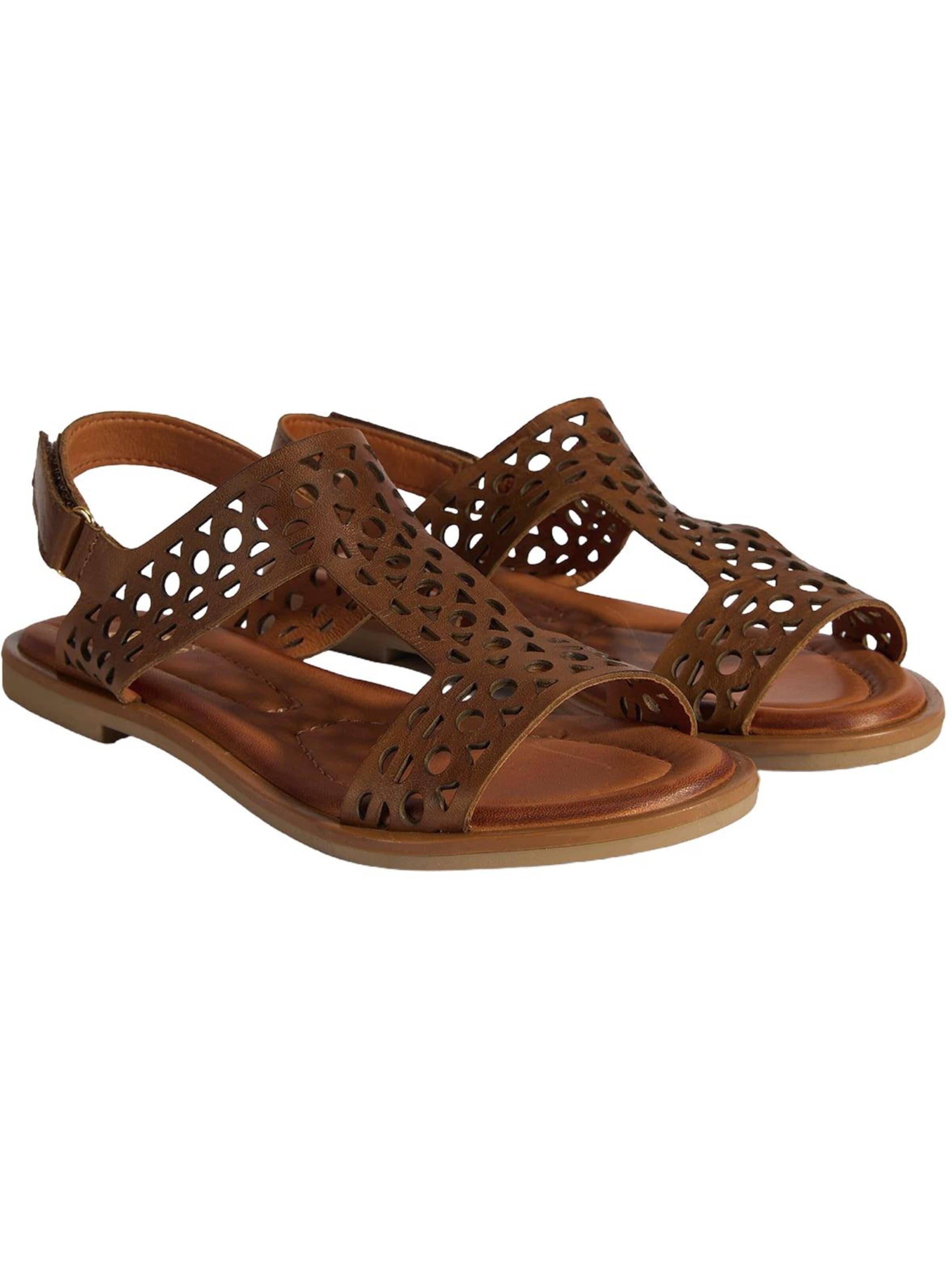 Desa Sandals 'Sandalen' in Brown: front