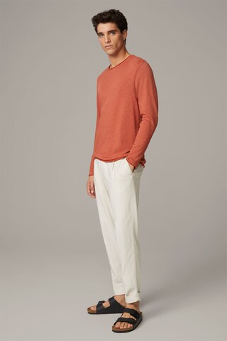 STRELLSON Tapered Bundfaltenhose 'Louis' in Beige