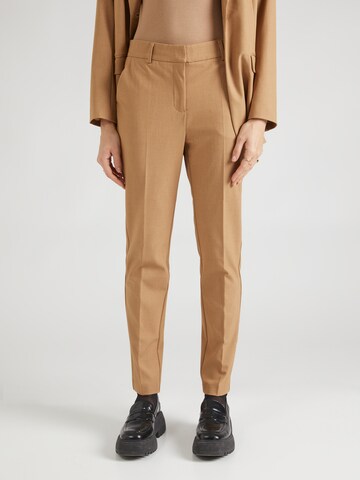Soft Rebels Regular Pleated Pants 'Vilja' in Brown: front