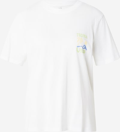 Marškinėliai 'ONLLUCY MONJA' iš ONLY, spalva – mėlyna / šviesiai geltona / kraujo spalva / balta, Prekių apžvalga