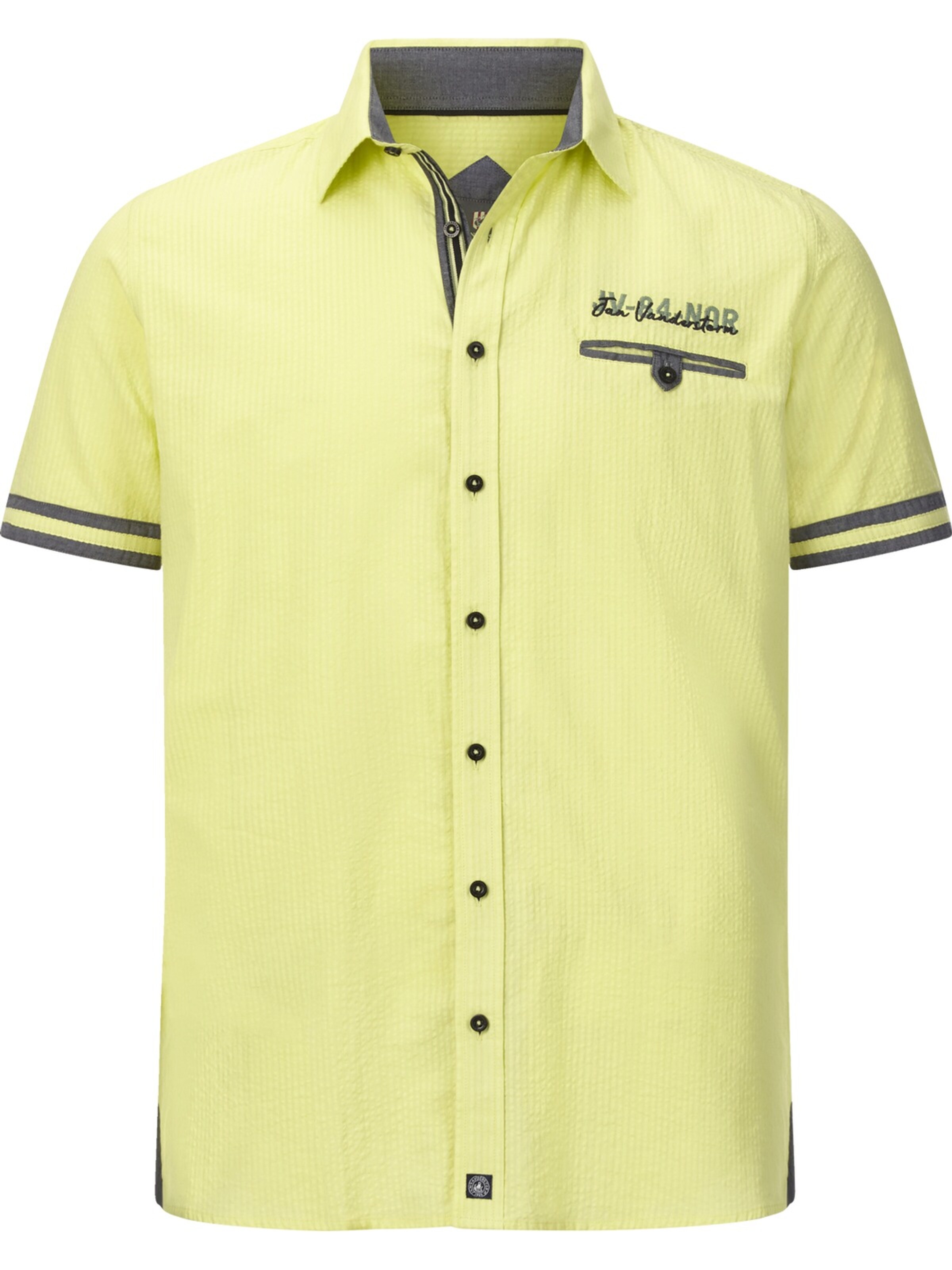 Jan Vanderstorm Comfort fit Button Up Shirt 'Mawens' in Yellow: front