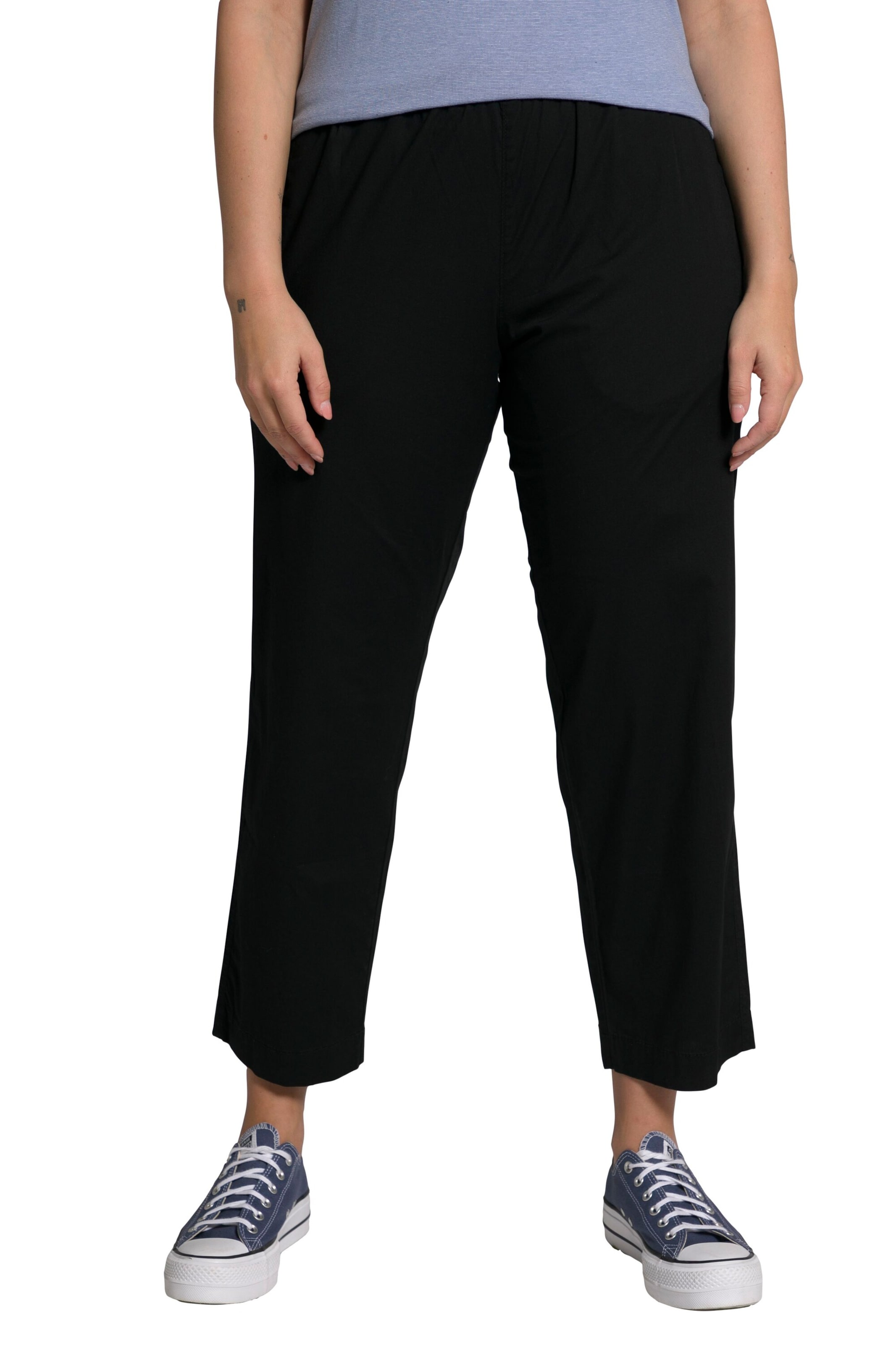 Ulla Popken Regular Byxa i svart: framsida