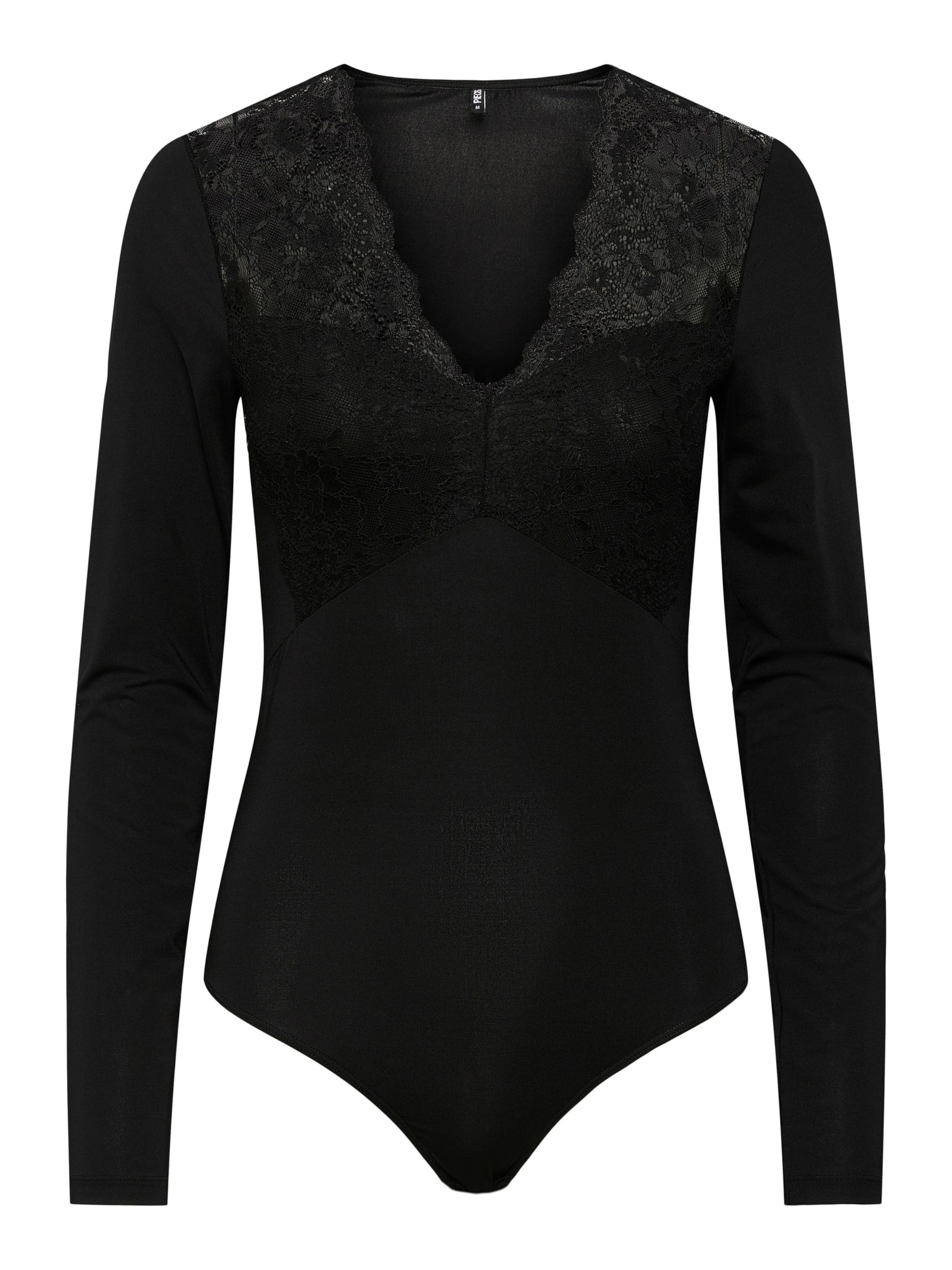 Body a maglietta 'Tatianna' di PIECES in nero: frontale