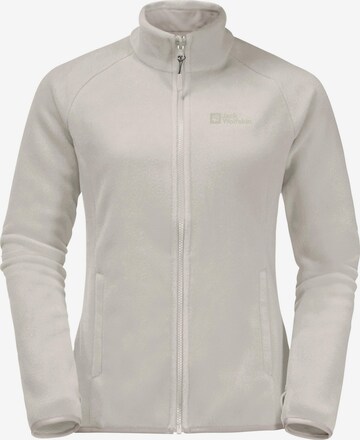 JACK WOLFSKIN Athletic Fleece Jacket 'Moonrise' in Grey: front