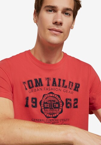 TOM TAILOR Regular fit Póló - piros