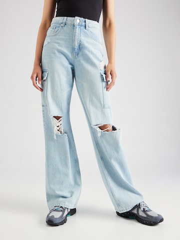 Tally Weijl Wide leg Cargo Jeans in Blue: front