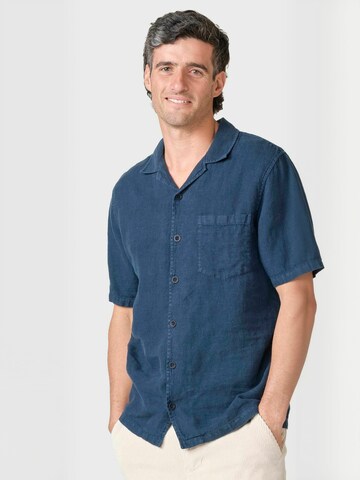 Klitmøller Collective Regular fit Overhemd ' Birger ' in Blauw: voorkant