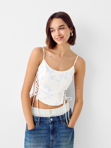 Bershka Top - bézs: elől