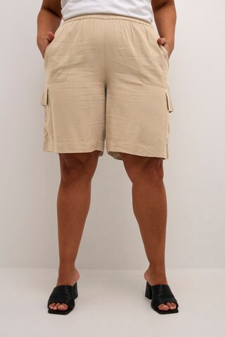 KAFFE CURVE - Loosefit Pantalón cargo 'Mille' en beige: frente