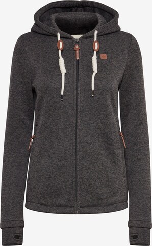 Oxmo Fleece Jacket 'Thory' in Grey: front