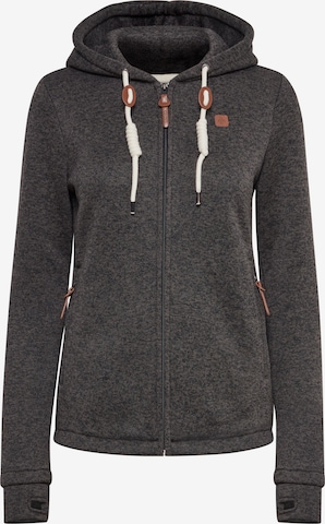 Oxmo Zip-Up Hoodie 'Thory' in Grey: front