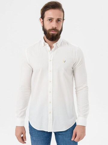 By Diess Collection Regular fit Button Up Shirt in White: front