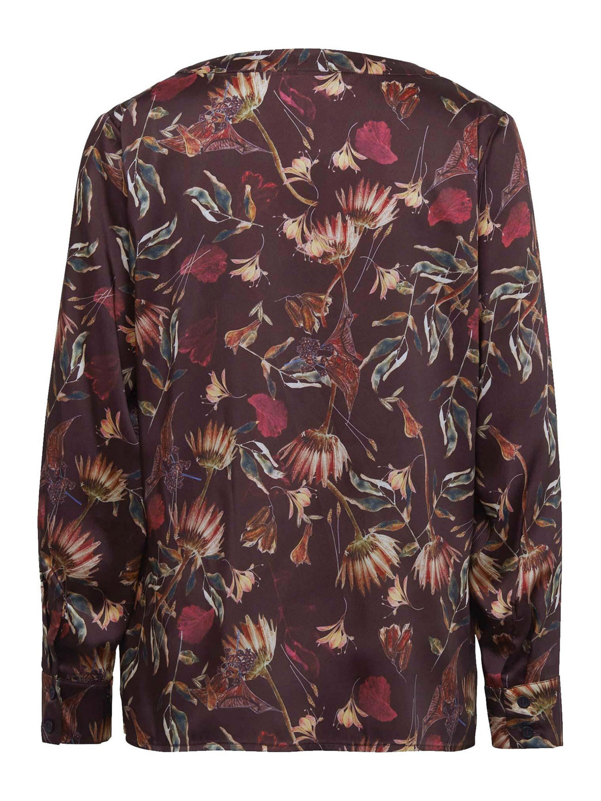 Goldner Druckbluse in Rot