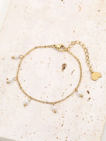 Hey Happiness Armband 'Cinque Pearl' in Goud
