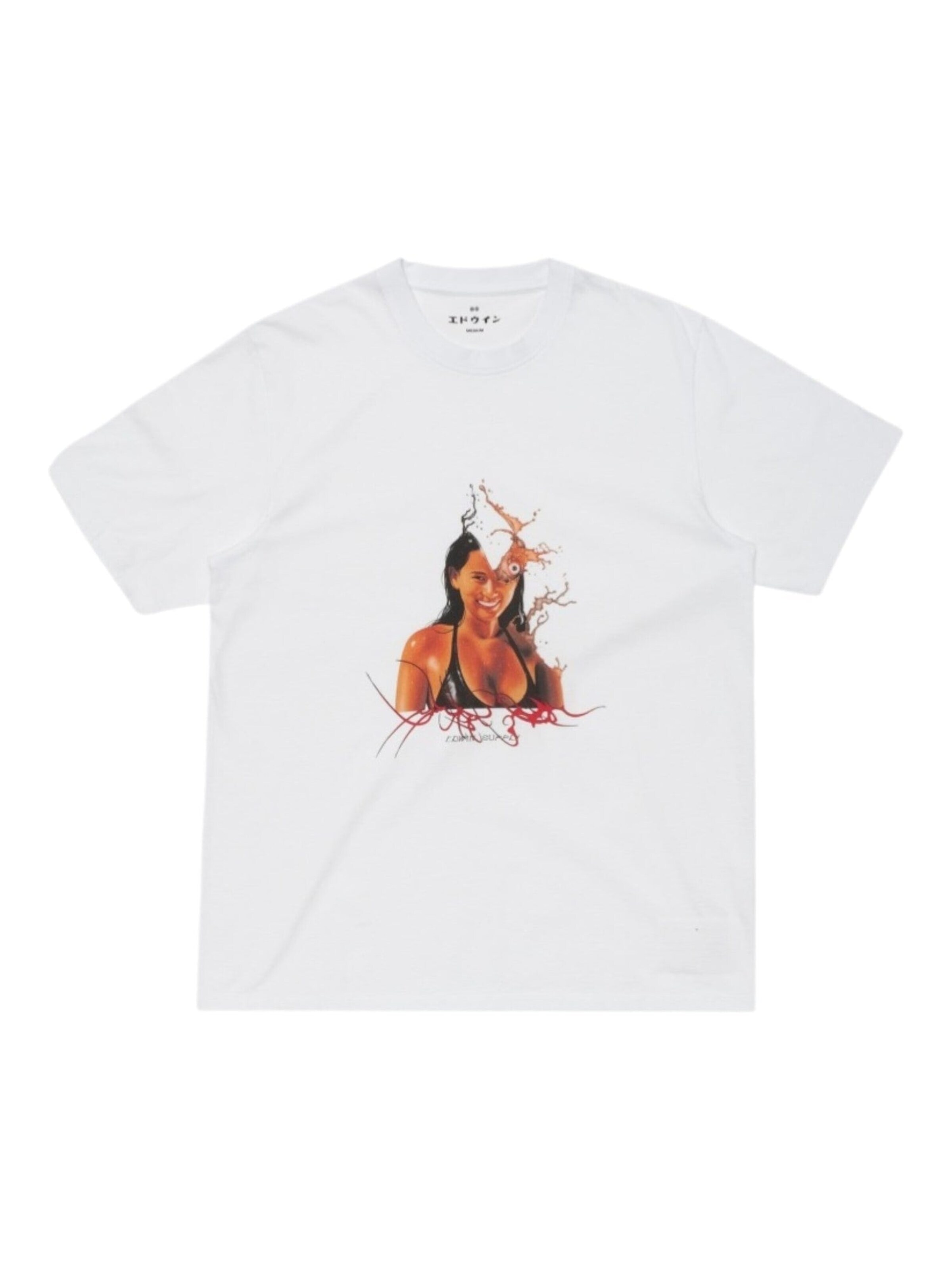 EDWIN Shirt 'The Mood Of Summer T-Shirt White' in Wit: voorkant