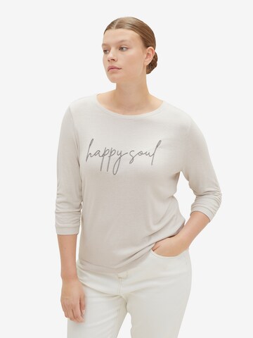 Tom Tailor Women + T-shirt i grå: framsida