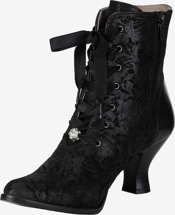 STOCKERPOINT Lace-Up Ankle Boots in Black: front