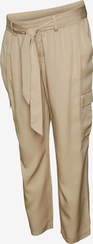 MAMALICIOUS Tapered Bandplooibroek 'Reid' in Beige: voorkant