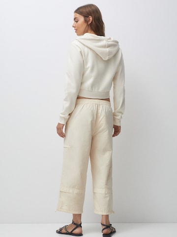 Pull&Bear Zip-Up Hoodie in White