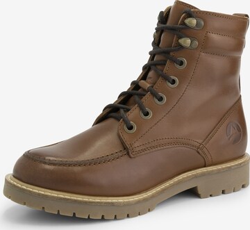 Travelin Lace-Up Ankle Boots 'Rogaland ' in Brown: front