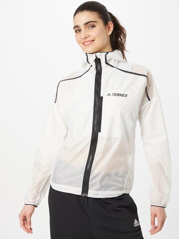 ADIDAS TERREX Outdoor Jacket 'Agravic Windweave ' in White: front