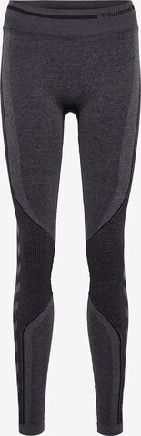 Hummel Skinny Sportbroek in Grijs: voorkant