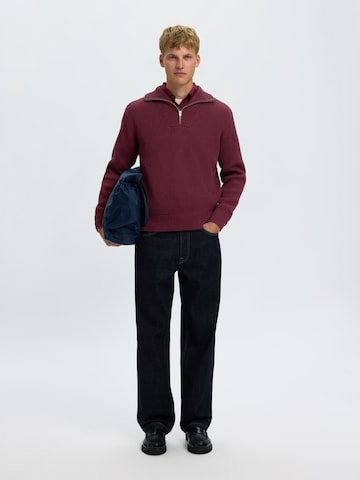 Pull-over 'SLHDRY' SELECTED en rouge