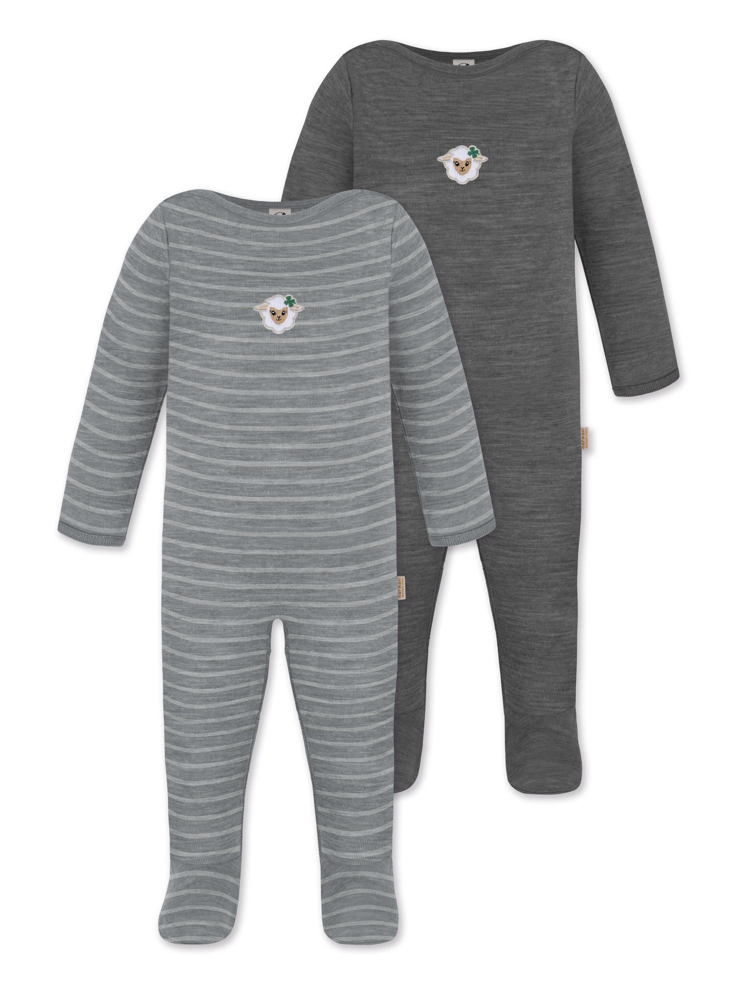 normani Strampler/Body 'Levin' in Grau: Vorderseite