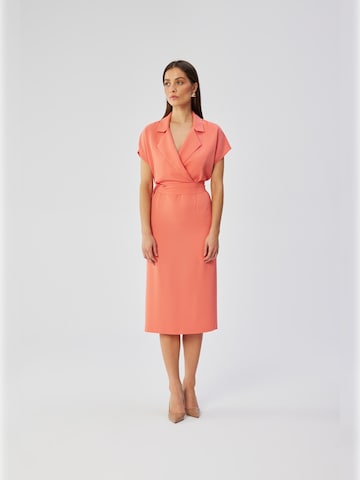 Stylove - Vestido camisero en naranja