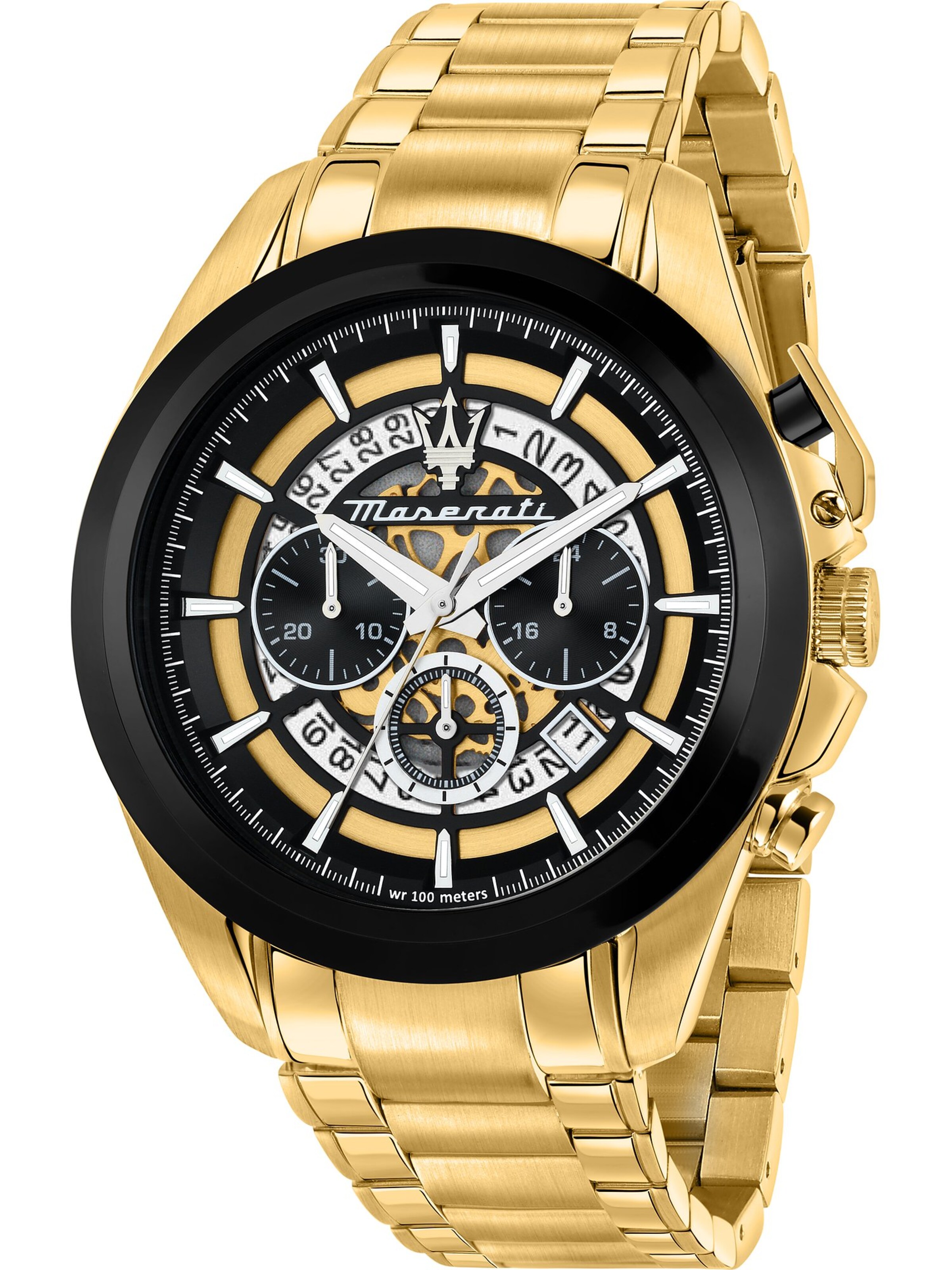 Maserati Analog Watch in Gold: front