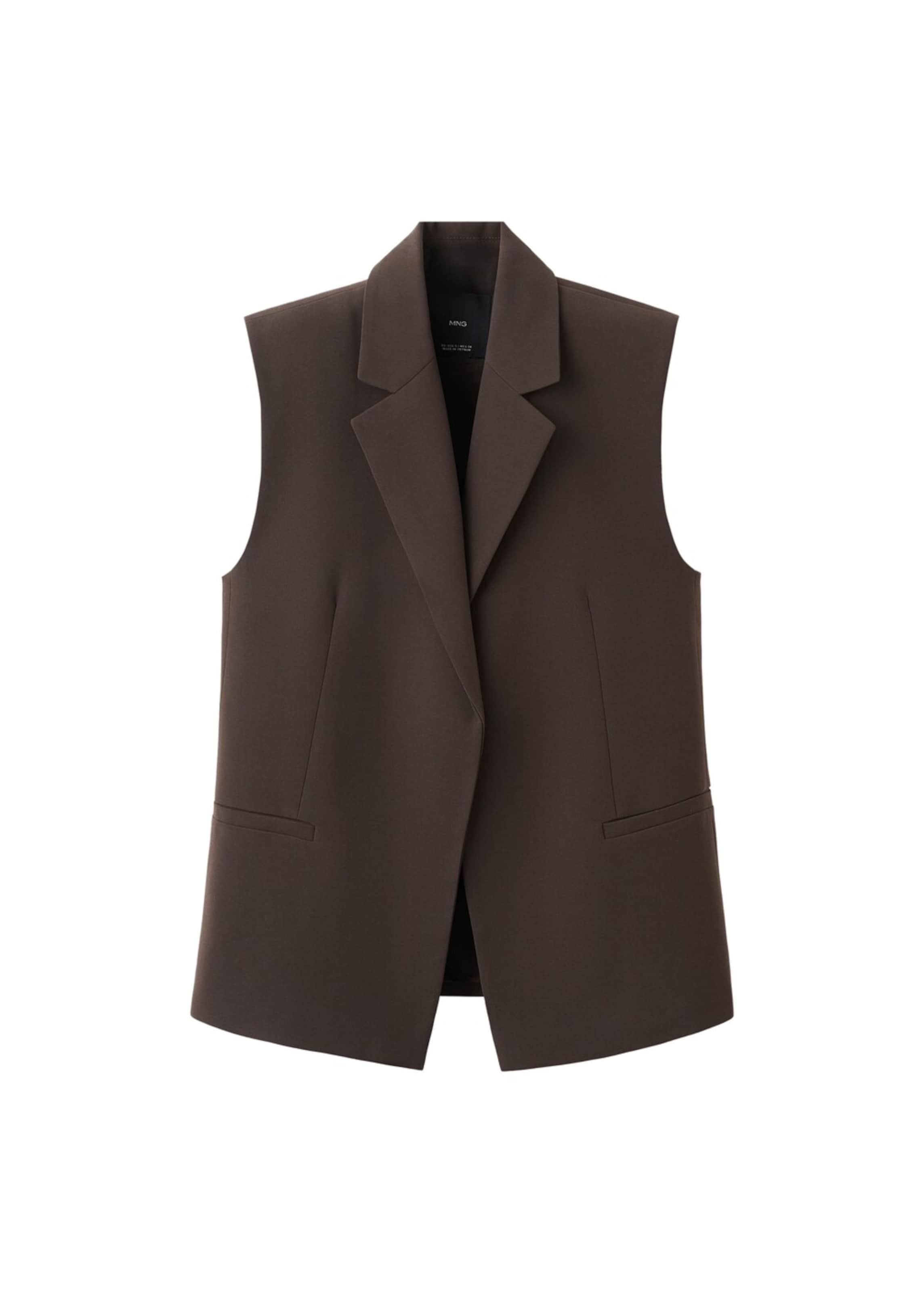 MANGO Vest 'Lulo' in Brown: front