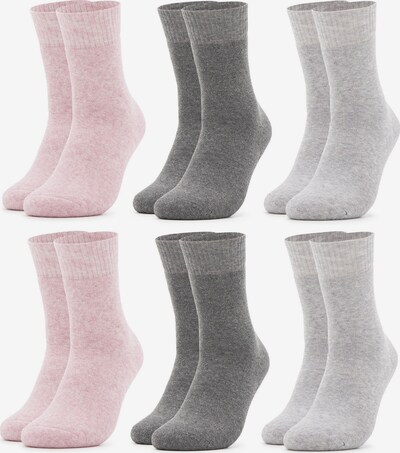 Occulto Socken 'Smilla' in hellgrau / graumeliert / rosa, Produktansicht