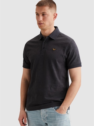 PME Legend T-shirt 'Polo shirt with allover jacquard pattern' i grå: framsida