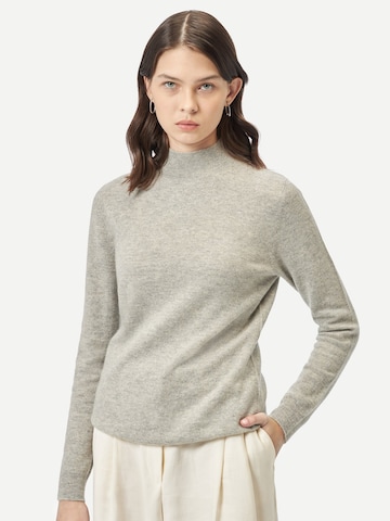GOBI Cashmere - Jersey 'Women's Essential Cashmere Mock Neck Sweater' en gris: frente