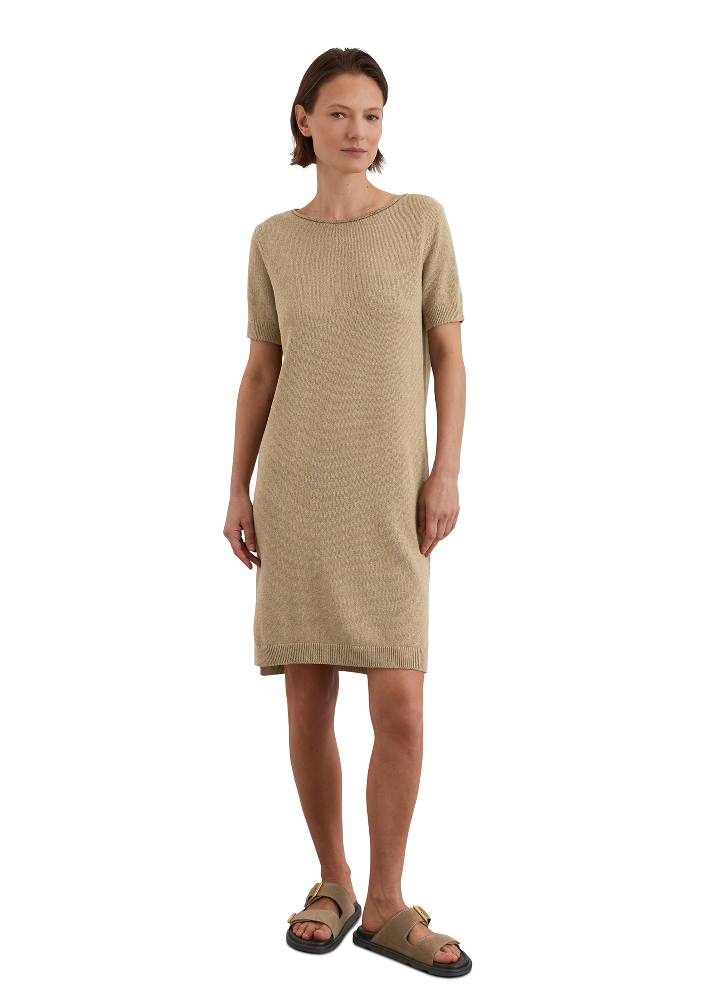 Robes en maille Marc O'Polo en beige : devant