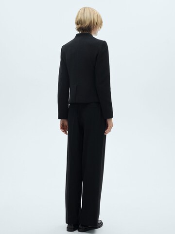 MANGO Wide leg Trousers with creases 'Gera' in Black