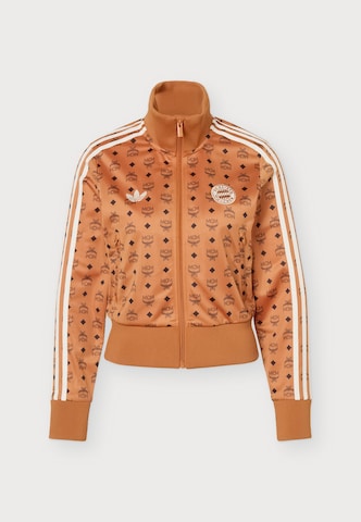 ADIDAS PERFORMANCE - Casaco de treino em moletão 'FCB' em bronze: frente