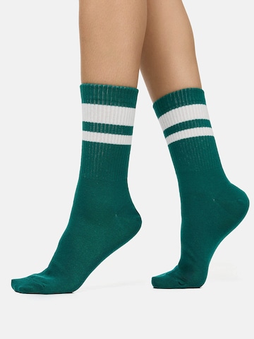 Nur Die Freizeitsocken ' Statement Socken mit Stickerei ' in Grün