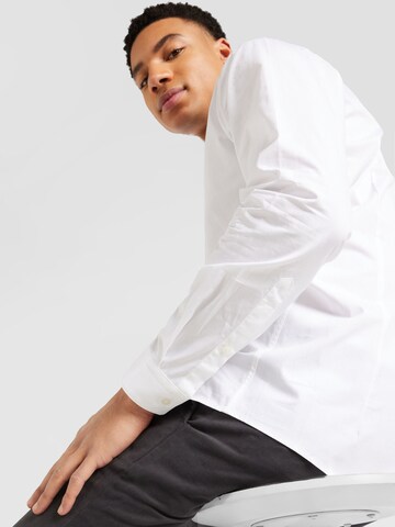 HUGO Slim fit Button Up Shirt 'Enrique' in White