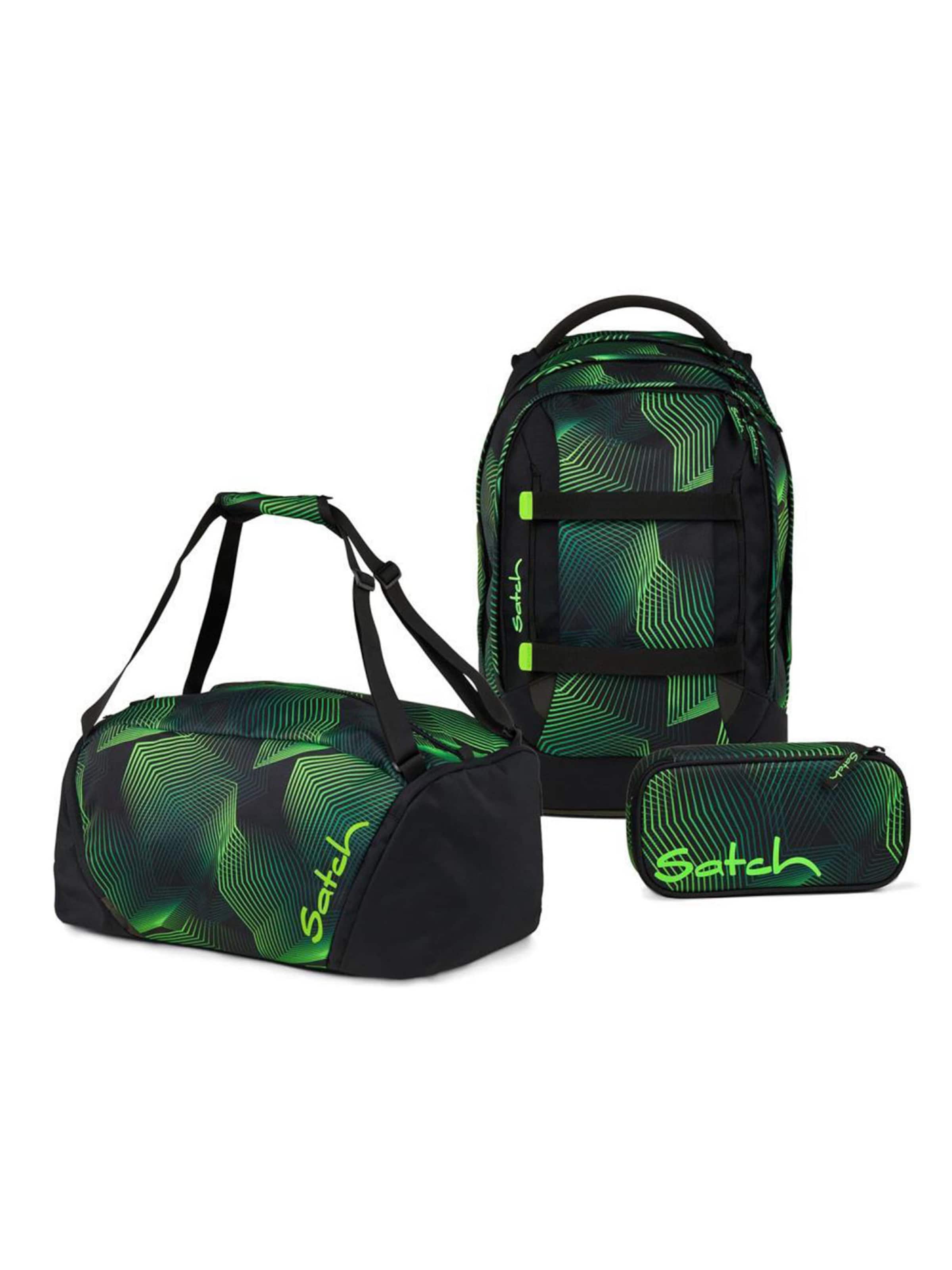 Satch Rucksack 'Pack Schulrucksack Set 3tlg'‌‌‌‌ in Grün: Vorderseite
