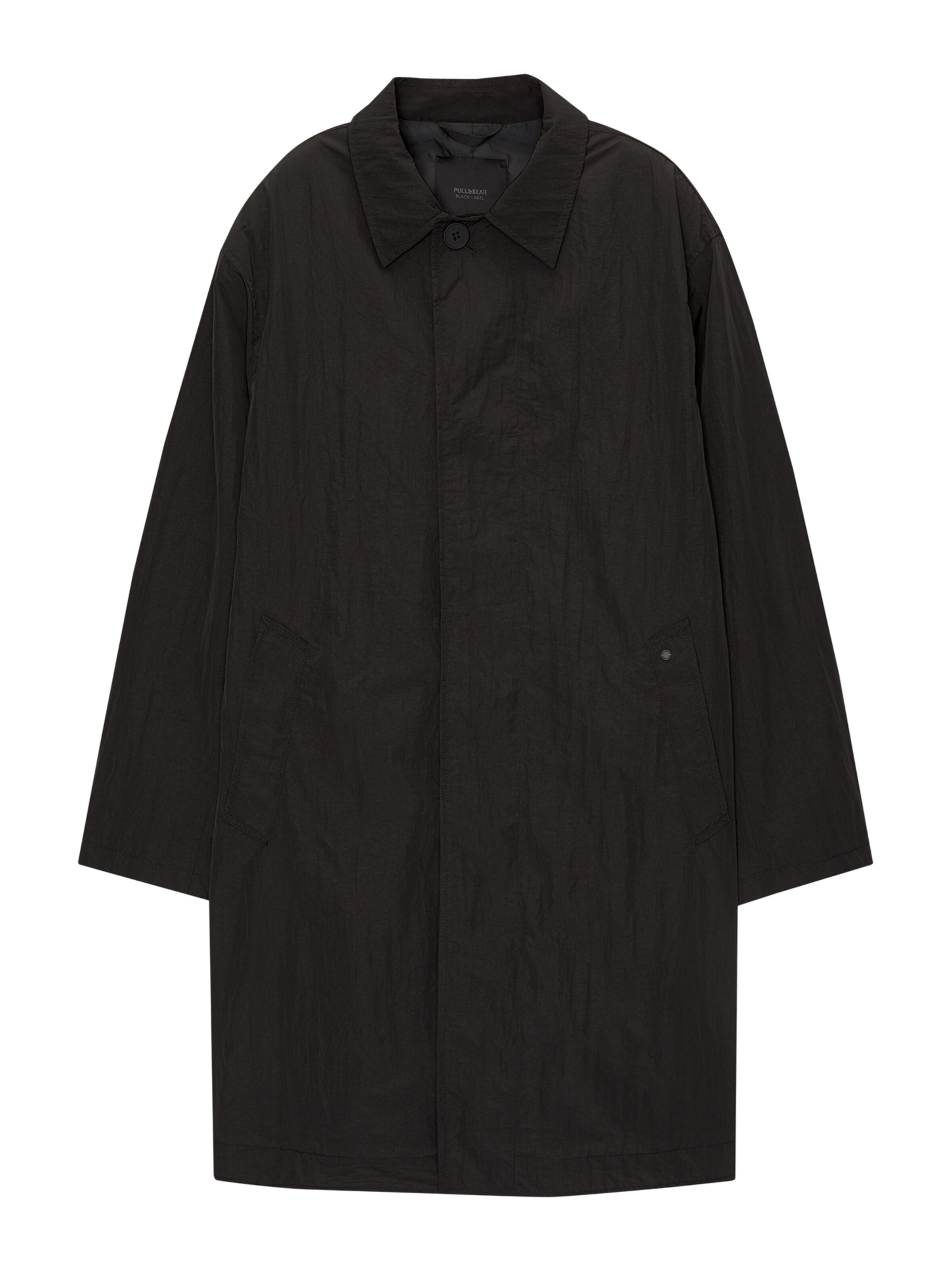Pull&Bear Płaszcz przejściowy w kolorze czarny: przód