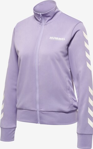 Hummel Athletic Zip-Up Hoodie 'Legacy Poly' in Purple