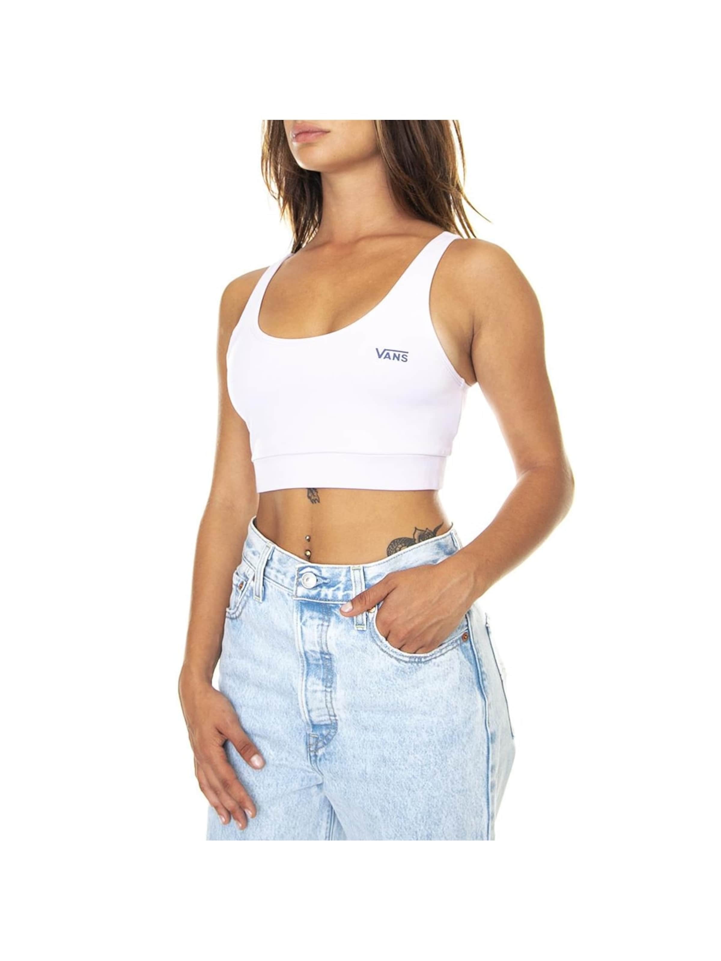 Top 'Wm Flying V Lavender Fog Bralette' di VANS in bianco: frontale
